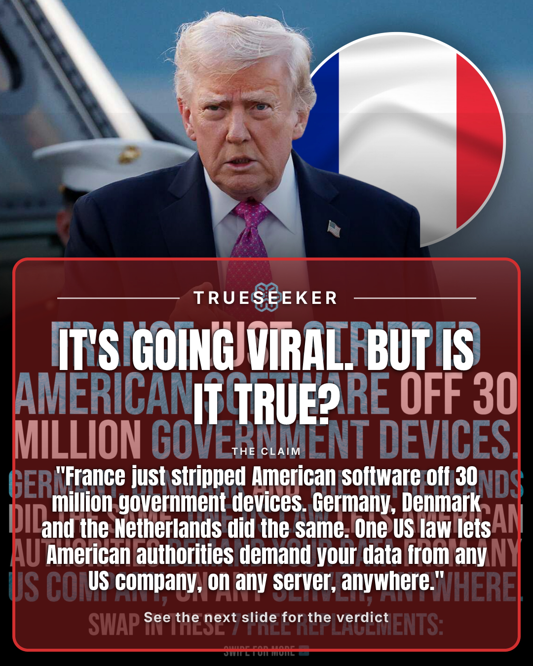 Fact-check card, verdict False